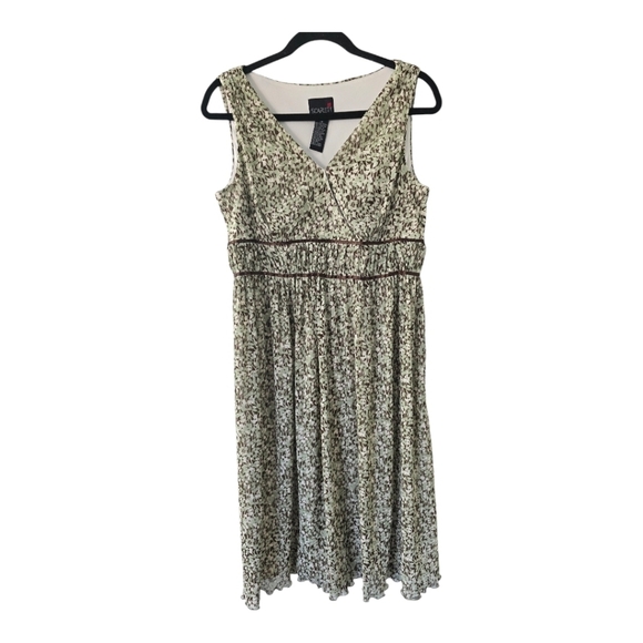 Scarlett Dress Women Sz 12 Mixed Print Floral Midi Smocked  Cottagecore - Picture 1 of 9